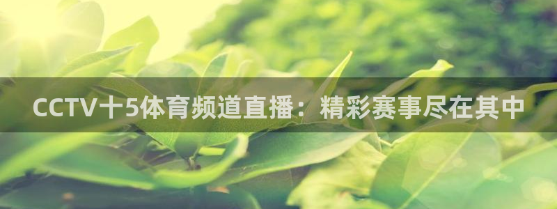 CCTV十5体育频道直播：精彩赛事尽在其中